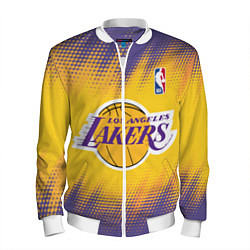 Бомбер мужской Los Angeles Lakers, цвет: 3D-белый