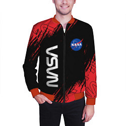 Бомбер мужской NASA НАСА, цвет: 3D-красный — фото 2