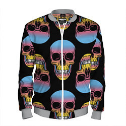 Мужской бомбер Neon skull!