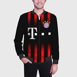 Бомбер мужской FC Bayern Munchen, цвет: 3D-черный — фото 2