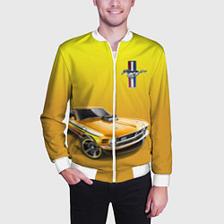 Бомбер мужской Ford mustang - motorsport, цвет: 3D-белый — фото 2