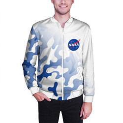 Бомбер мужской NASA НАСА, цвет: 3D-белый — фото 2
