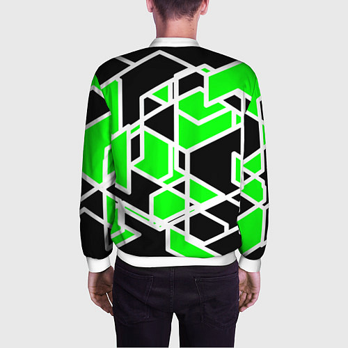 Мужской бомбер Зелёное трубы / 3D-Белый – фото 4