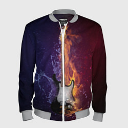 Бомбер мужской Гитара огня, цвет: 3D-меланж