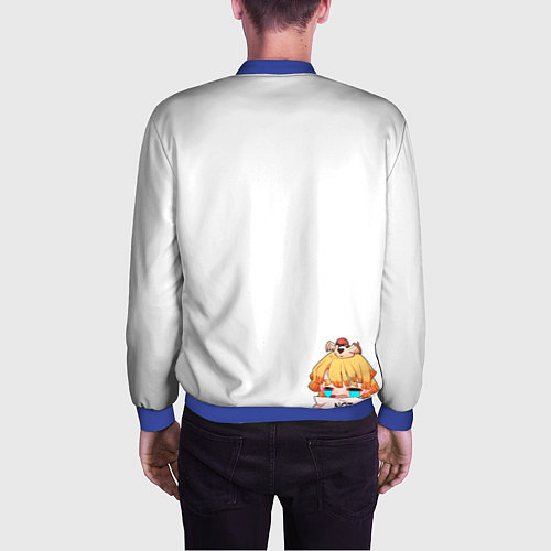 Мужской бомбер Клинок, рассекающий демонов / 3D-Синий – фото 4