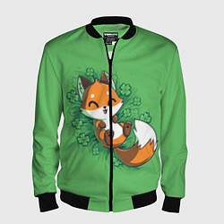 Бомбер мужской Удачливый лис, цвет: 3D-черный