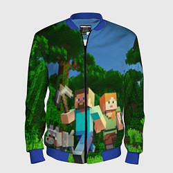 Бомбер мужской Minecraft, цвет: 3D-синий