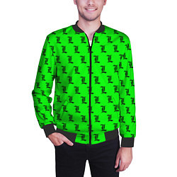 Бомбер мужской Эл паттерн зеленый, цвет: 3D-черный — фото 2