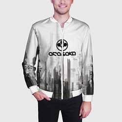 Бомбер мужской Cyberpunk 2077 Arasaka, цвет: 3D-белый — фото 2
