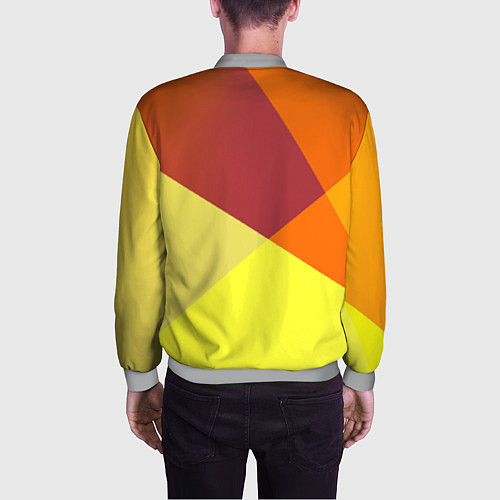 Мужской бомбер Оранжевые углы / 3D-Меланж – фото 4