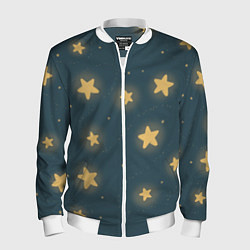 Бомбер мужской Звезды, цвет: 3D-белый