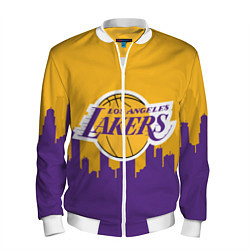 Бомбер мужской LOS ANGELES LAKERS, цвет: 3D-белый