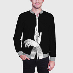 Бомбер мужской Связанные руки эстетика, цвет: 3D-меланж — фото 2
