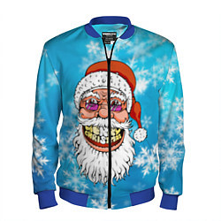Бомбер мужской Безумный Санта, цвет: 3D-синий