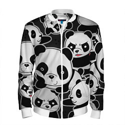Бомбер мужской Смешные панды, цвет: 3D-белый