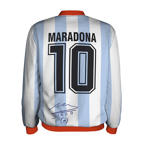Мужской бомбер Diego Maradona 10 Автограф / 3D-Красный – фото 2