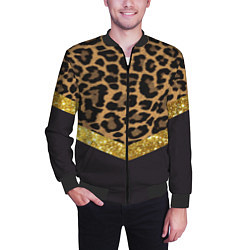 Бомбер мужской Леопардовый принт, цвет: 3D-черный — фото 2