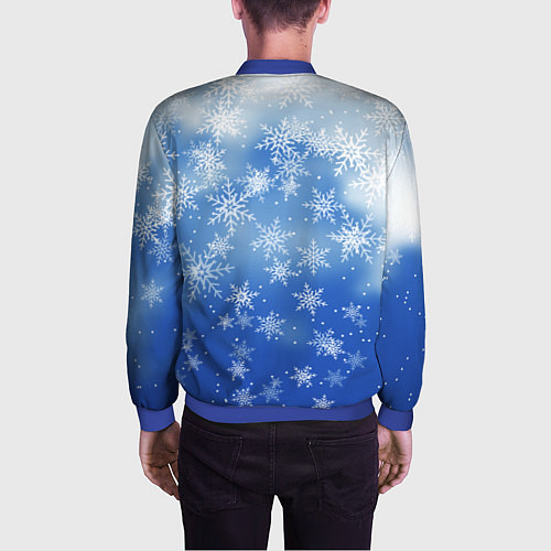 Мужской бомбер НОВОГОДНИЙ ПИКАЧУ / 3D-Синий – фото 4