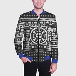 Бомбер мужской Свитер с черепами, цвет: 3D-синий — фото 2