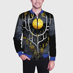 Бомбер мужской Графит и золото: дерево жизни, цвет: 3D-синий — фото 2