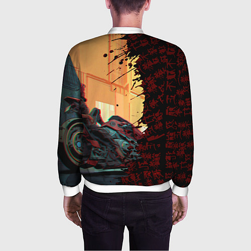 Мужской бомбер Киберпанк / 3D-Белый – фото 4