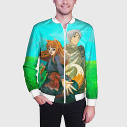 Бомбер мужской Волчица и пряности, цвет: 3D-белый — фото 2