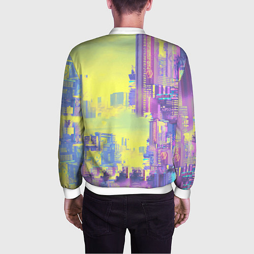 Мужской бомбер Cyberpunk 2077 / 3D-Белый – фото 4