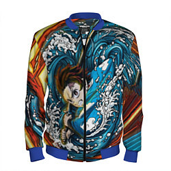 Бомбер мужской Танджиро Камадо Клинок демонов, цвет: 3D-синий