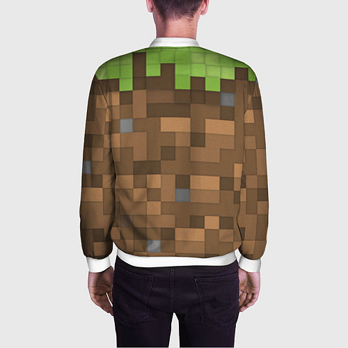 Мужской бомбер Minecraft камуфляж / 3D-Белый – фото 4