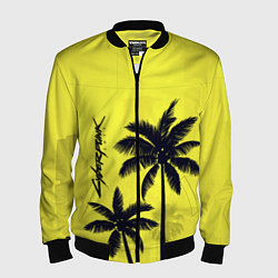 Мужской бомбер Cyberpunk 2077 - Пальмы