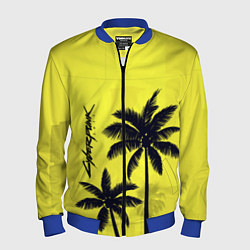 Мужской бомбер Cyberpunk 2077 - Пальмы