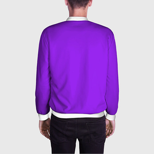 Мужской бомбер Фиолетовый / 3D-Белый – фото 4