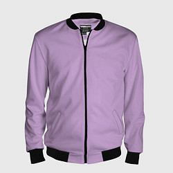 Бомбер мужской Глициниевый цвет без рисунка, цвет: 3D-черный