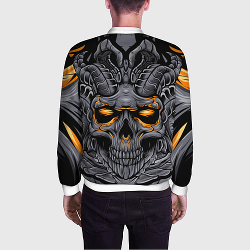 Мужской бомбер Череп дьявола / 3D-Белый – фото 4