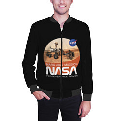 Бомбер мужской NASA - Perseverance, цвет: 3D-черный — фото 2
