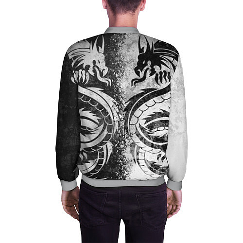 Мужской бомбер ДРАКОНЫ DRAGONS / 3D-Меланж – фото 4