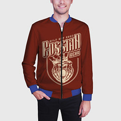 Бомбер мужской Русский медведь в короне, цвет: 3D-синий — фото 2