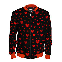 Бомбер мужской Красные сердца, цвет: 3D-красный