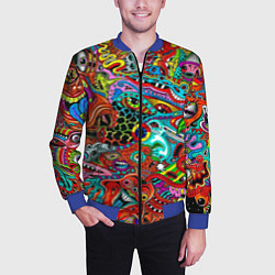Бомбер мужской Яркая абстракция bright abstraction, цвет: 3D-синий — фото 2