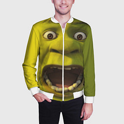 Бомбер мужской Shrek is Yelling, цвет: 3D-белый — фото 2