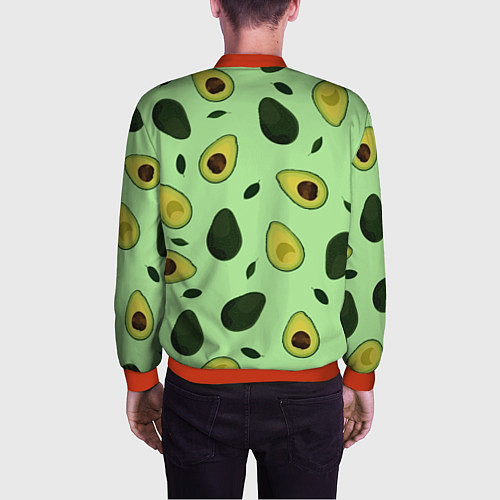 Мужской бомбер Авокадо / 3D-Красный – фото 4