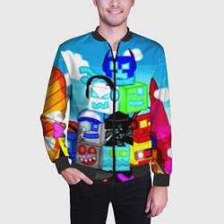 Бомбер мужской Geometry Dash, цвет: 3D-черный — фото 2