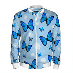 Бомбер мужской Бабочки Моргенштерна, цвет: 3D-белый