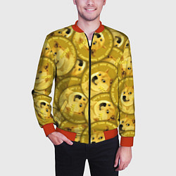 Бомбер мужской DOGECOIN DOGE ДОГИКОИН, цвет: 3D-красный — фото 2