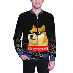 Бомбер мужской DOGECOIN DOGE ДОГИКОИН, цвет: 3D-синий — фото 2