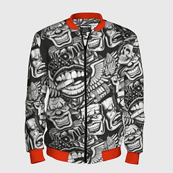 Бомбер мужской Тату ретро, цвет: 3D-красный
