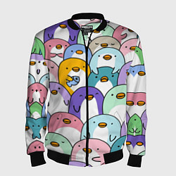 Бомбер мужской Пингвины, цвет: 3D-черный