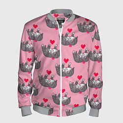 Бомбер мужской Пиксельные котики, цвет: 3D-меланж