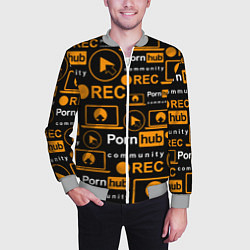 Бомбер мужской PORNHUB ПОРНХАБ УЗОР, цвет: 3D-меланж — фото 2