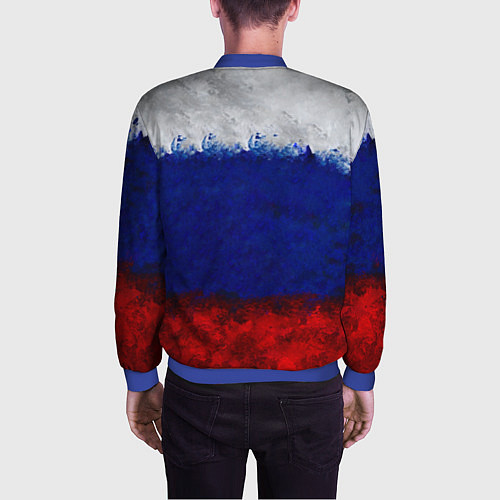 Мужской бомбер Россия Russia Герб / 3D-Синий – фото 4